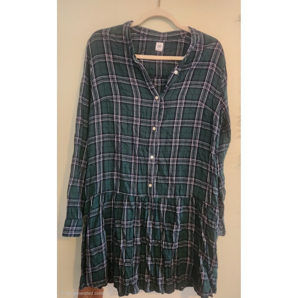 Preppy Plaid Drop Waist Shirt Dress Large Fall Fashion Dark Academia School